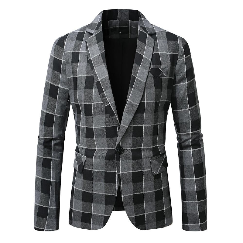 Men's Vintage Check Casual Blazer 9906104336568