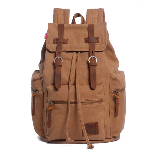VINTAGE CANVAS MULTI-POCKET FLAP BACKPACK 9262187905208