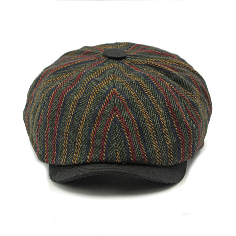 Men's Vintage Bohemian Striped Newsboy Hat 9893976604856