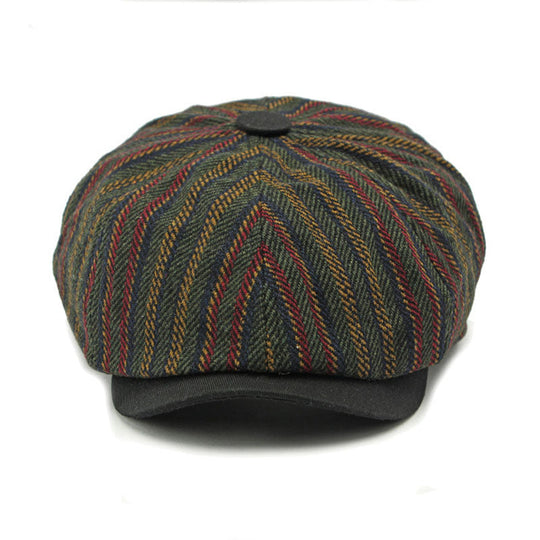 Men's Vintage Bohemian Striped Newsboy Hat 9893976604856