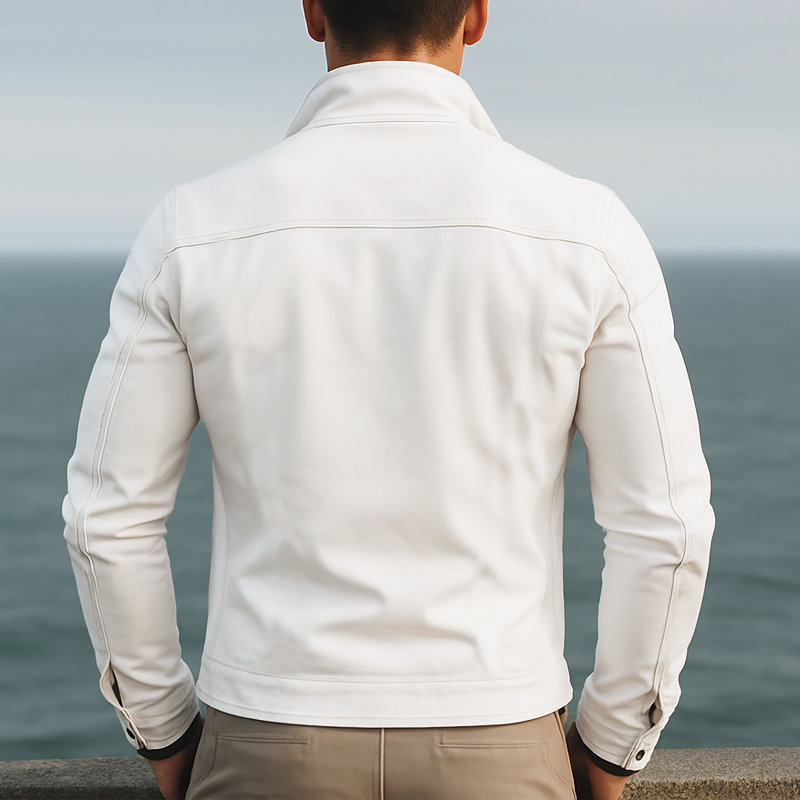 Men's Spring And Autumn Classic Stand Collar Button Cotton Jacket DTT25081212