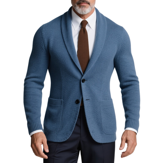 Men's Retro Casual Solid Color Knitted Blazer DTT25081506