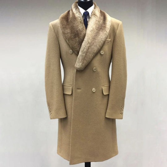 Men's Fashion Casual Fur Lapel Collar Graphic Pattern Long Sleeve Coat 9888554909880
