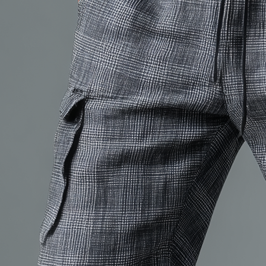 Men's Summer Fashion Plaid Linen Casual Pants DTT25071712
