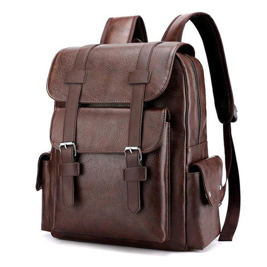 VINTAGE FASHION LEATHER MULTI POCKET BACKPACK 9262188495032