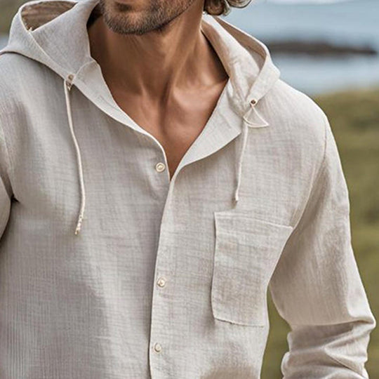 Men's Solid Color Casual Single Breasted Hoodie 9893975883960
