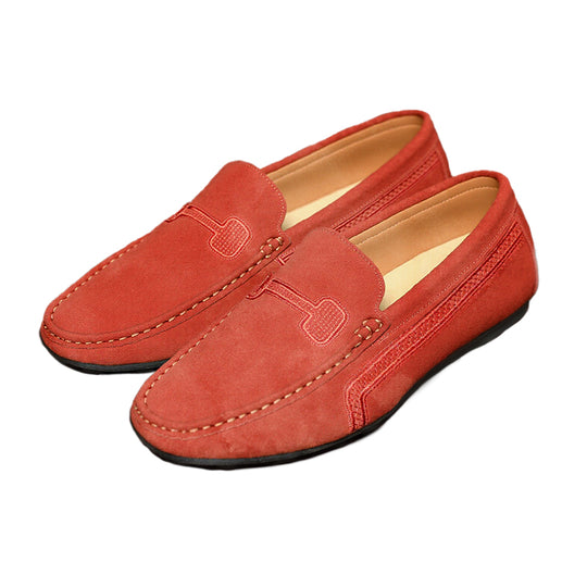 Men's Casual Solid Color Slip On Leather Flat Loafers Shoes Dtt555663544