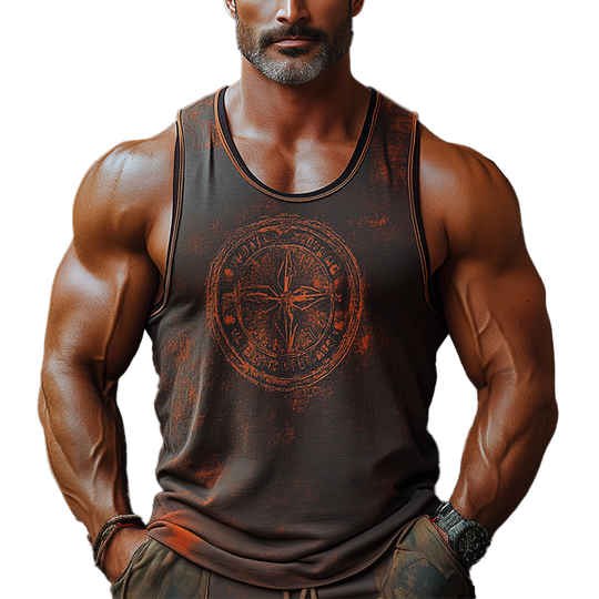 Men's Summer Fashion Printed Polyester Blend Tank Top DTT25061315