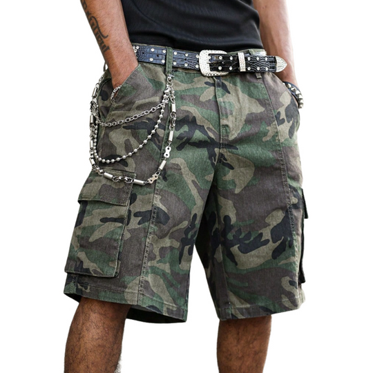 Men's Fashion Loose Camo Multi-pocket Cargo Shorts DTT25061810