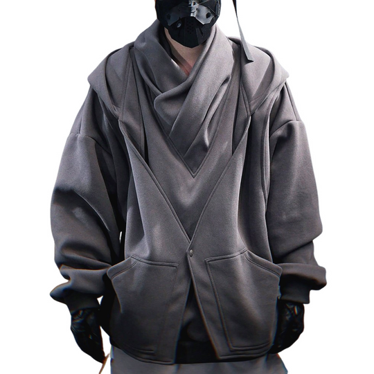 Men's Lightweight Casual Blended Hooded Fake Two-Piece Jacket 9907264651448