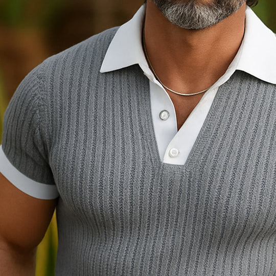 Men's Summer Business Comfortable Knitted Short-Sleeved T-Shirt DTT25063018