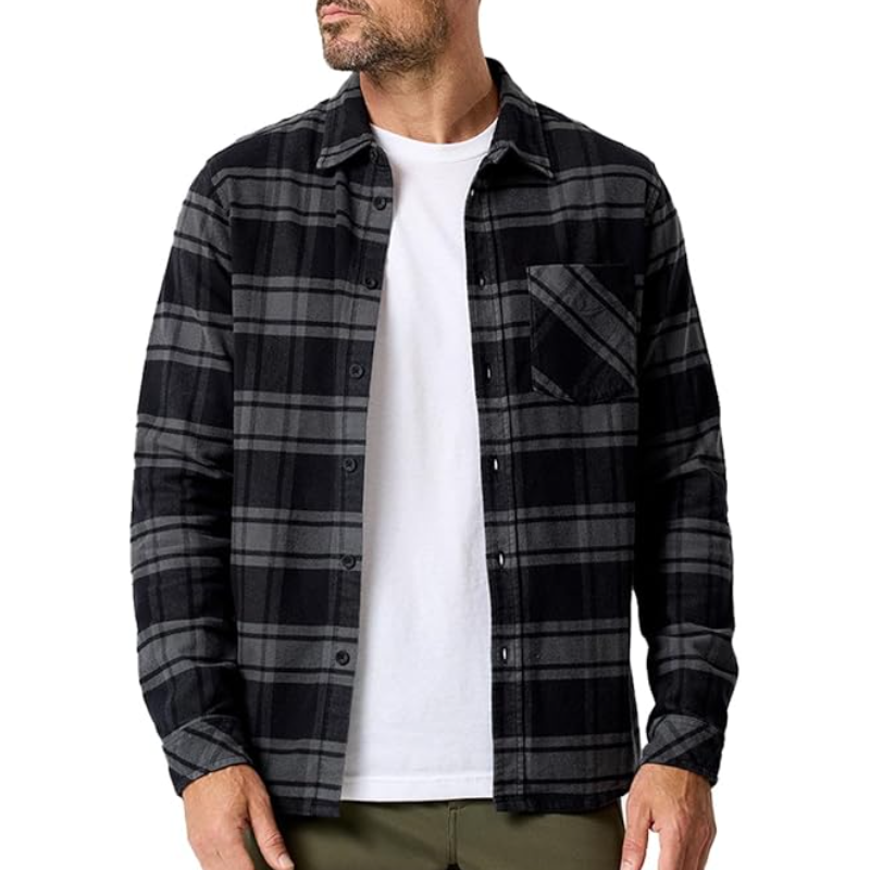 Men's Vintage Casual Lapel Flannel Plaid Long Sleeve Shirt 9911546970296