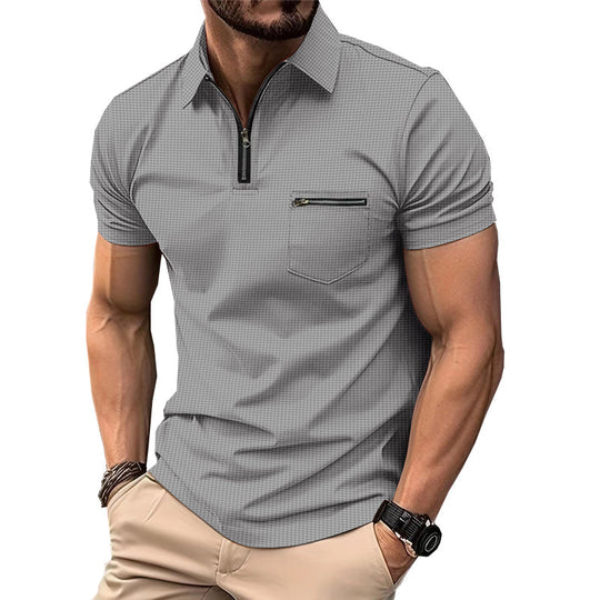 Men's Solid Waffle Button Henley Neck Sports Polo Shirt 9907265568952