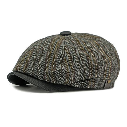 Men's Vintage Bohemian Striped Newsboy Hat 9893976604856