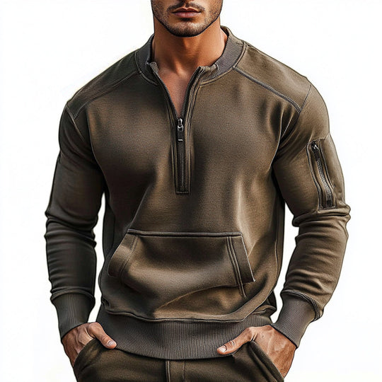 Men's Solid Color Crew Neck Long Sleeve Sweatshirt 9909010661560