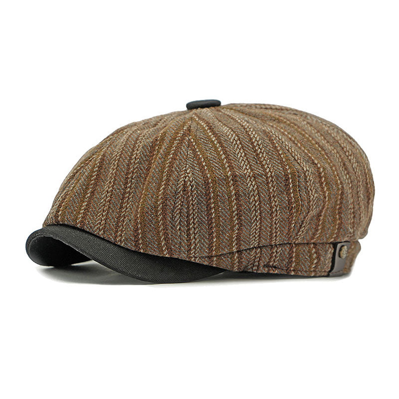 Men's Vintage Bohemian Striped Newsboy Hat 9893976604856