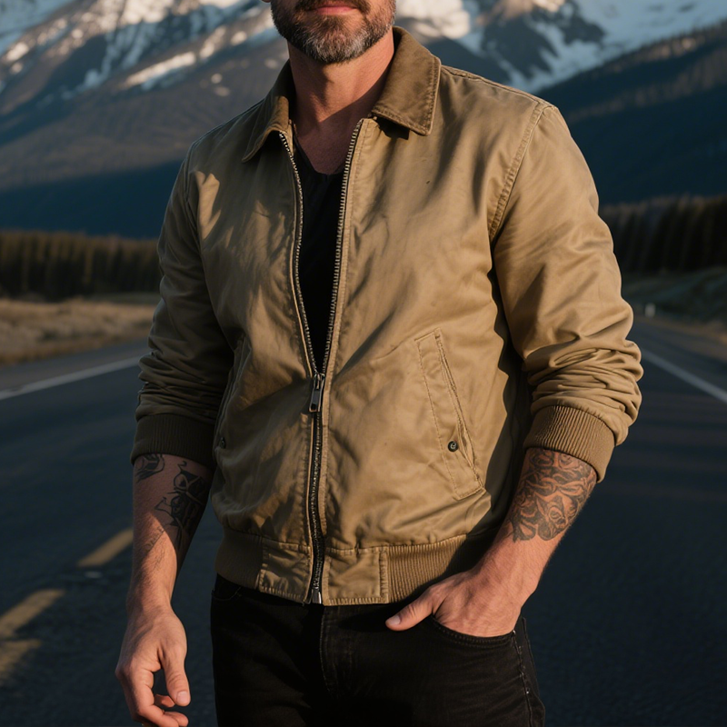 Men's Retro Casual Wilderness Washed Short Lapel Jacket DTT25071813