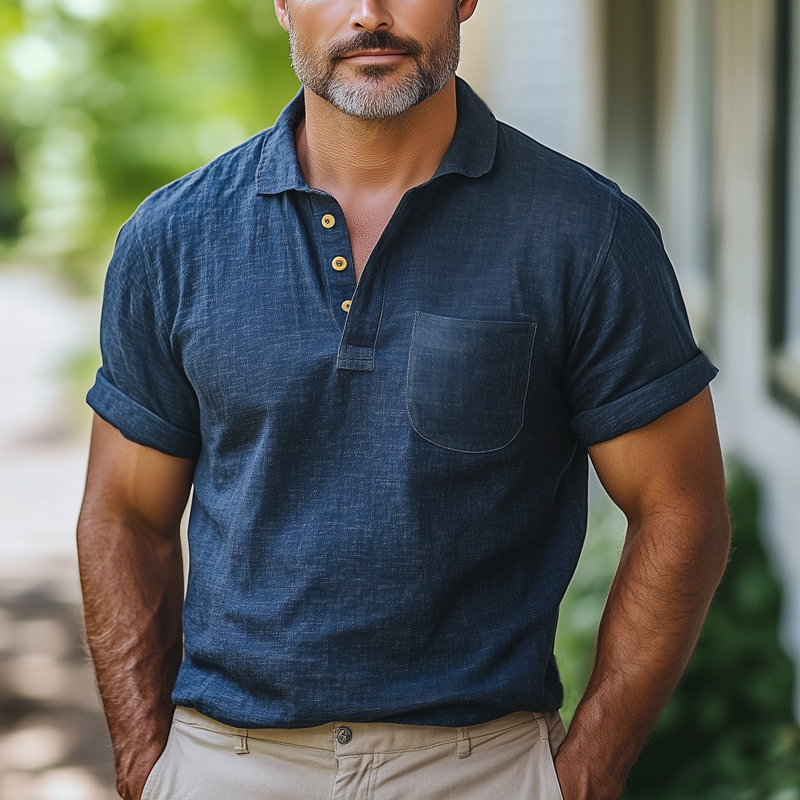 Men's Summer Business Comfortable Polo Neck T-Shirt DTT25060521