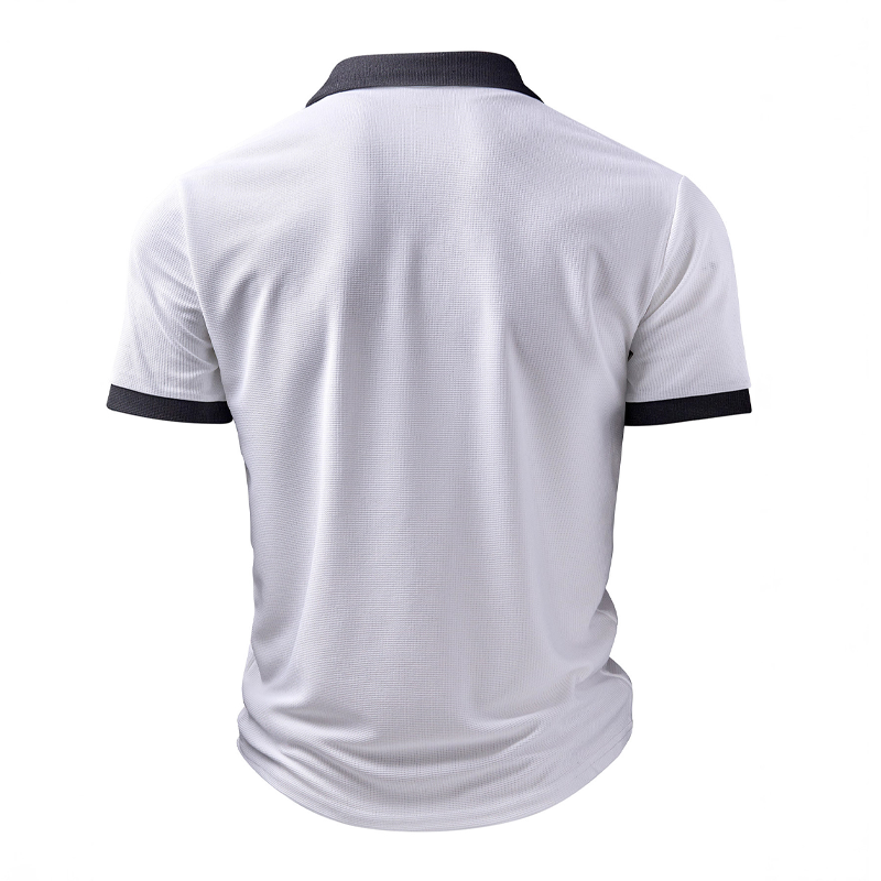 Men's Colorblock Waffle Short Sleeve Polo Shirt DTT25080112