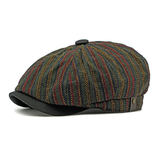 Men's Vintage Bohemian Striped Newsboy Hat 9893976604856