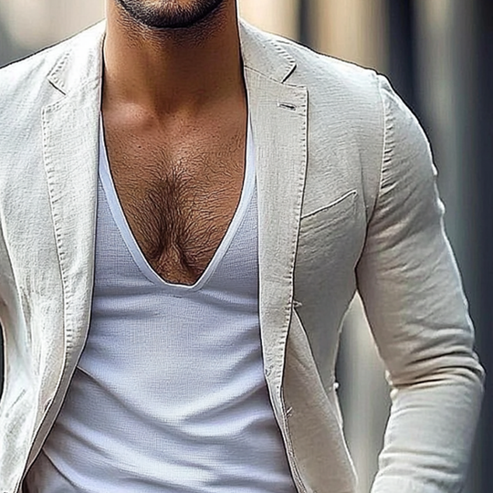 Men's Cotton Casual Single Breasted Blazer DTT25073104