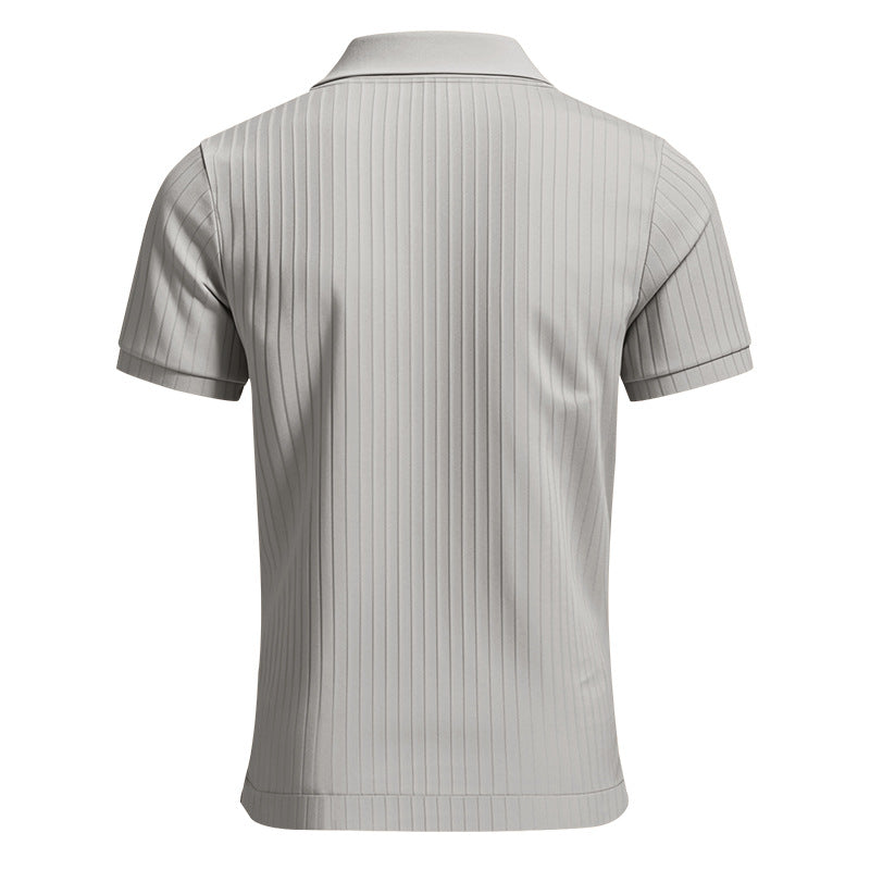 Men's Casual Elastic Lapel Short-sleeved POLO Shirt 9903258009784