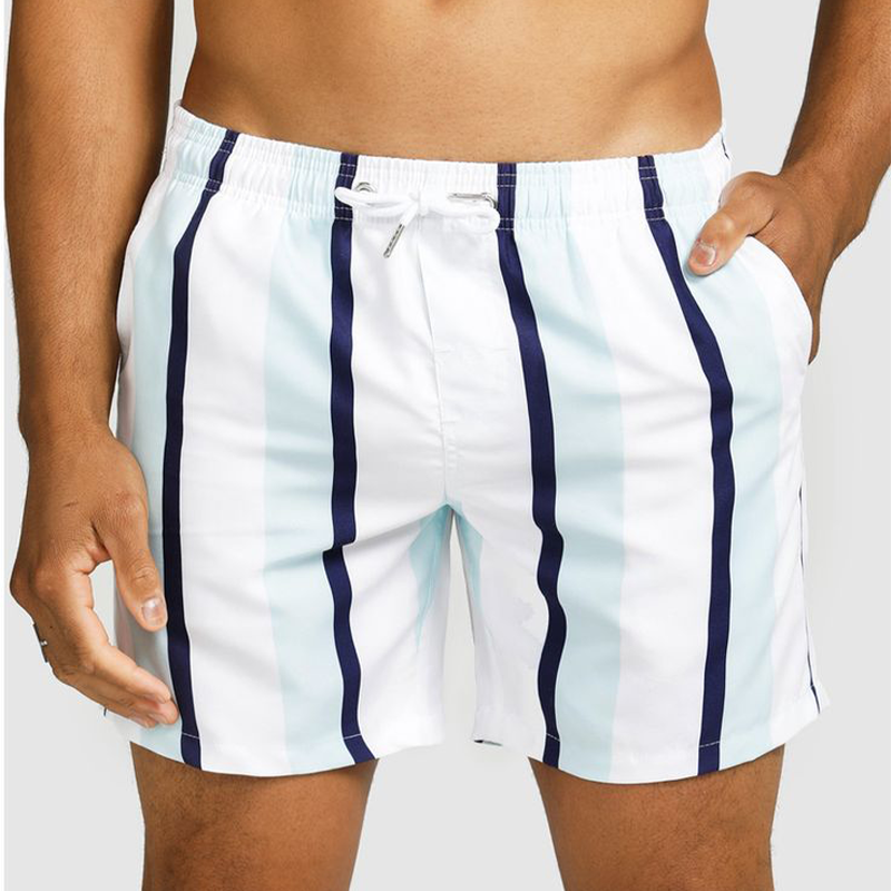 Men's Summer Classic Colorblock Striped Elastic Casual Shorts DTT25072116