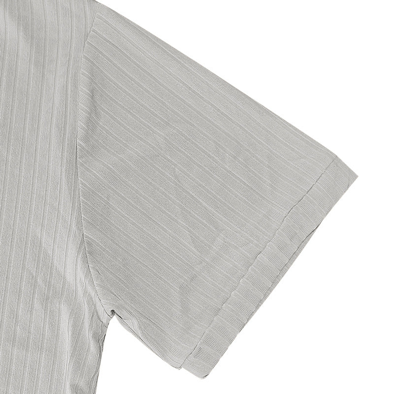 Men's Casual Elastic Lapel Short-sleeved POLO Shirt 9903258009784