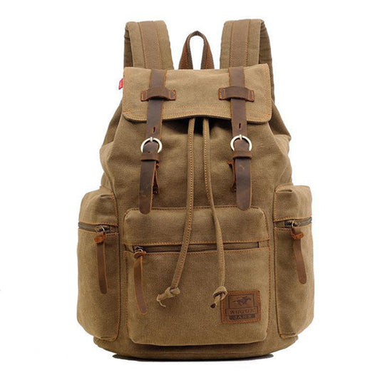 VINTAGE CANVAS MULTI-POCKET FLAP BACKPACK 9262187905208