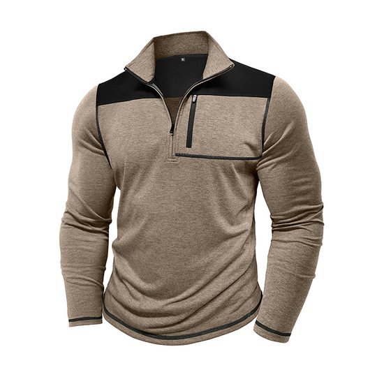 Men's Classic Casual Slim Stand Collar Long Sleeve POLO Shirt 9901326926008