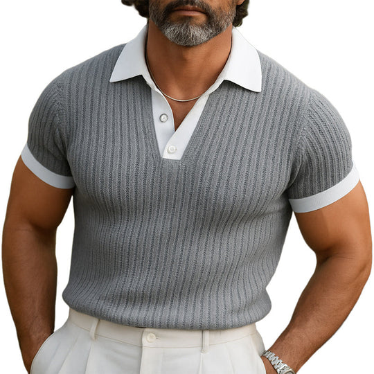 Men's Summer Business Comfortable Knitted Short-Sleeved T-Shirt DTT25063018