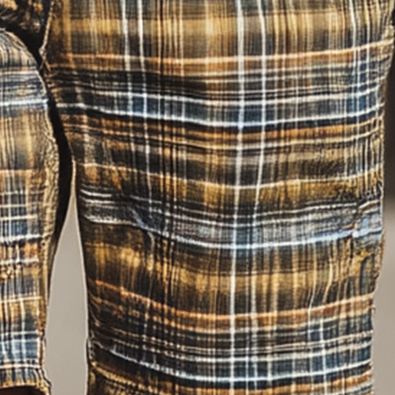 Men's Summer Cotton Blend Fashion Check Print Casual Shorts DTT25071715