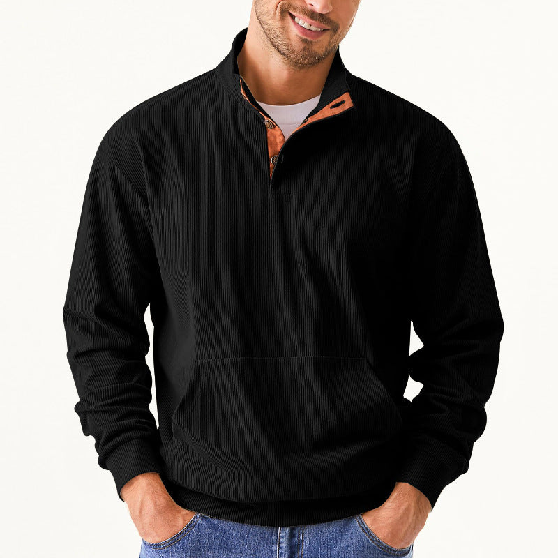 Men's Corduroy Long Sleeve Pocket Hoodie 9879611703480