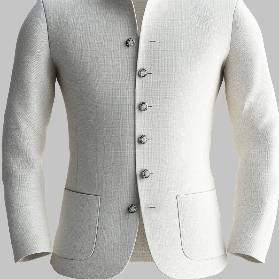 Men's Stand Collar Long Sleeve Single Breasted Patch Pocket Jacket 9953099579576