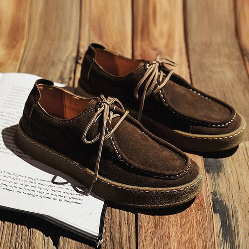 Men's Casual Fashion Cow Suede Genuine Leather Lace-Up Shoes 9891526738104