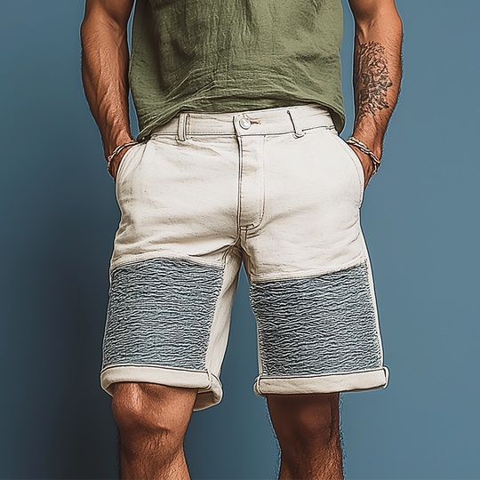 Men's Summer Fashion Patchwork Denim Casual Shorts DTT25062308