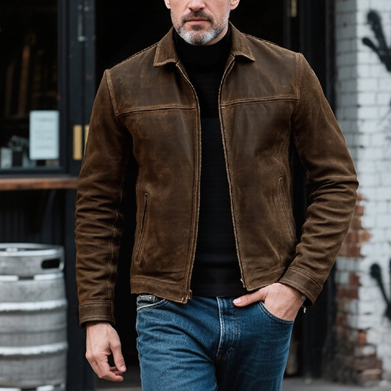 Men's Zipper Leather Jacket Dtt077594296