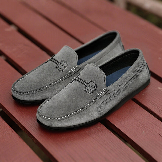 Men's Casual Solid Color Slip On Leather Flat Loafers Shoes Dtt555663544