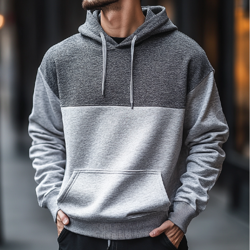 Men's Casual Outdoor Colorblock Long Sleeve Hoodie 9899735253176