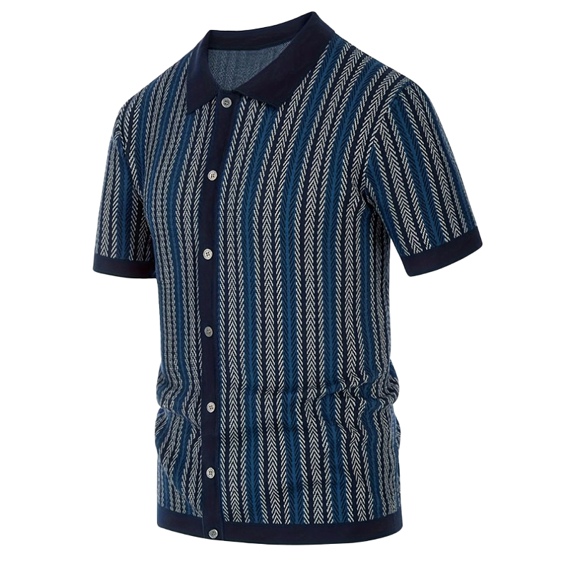 Men's Summer Fashion Knitted Short Sleeve Shirt DTT25071020