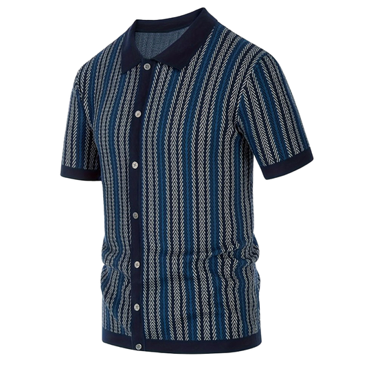 Men's Summer Fashion Knitted Short Sleeve Shirt DTT25071020
