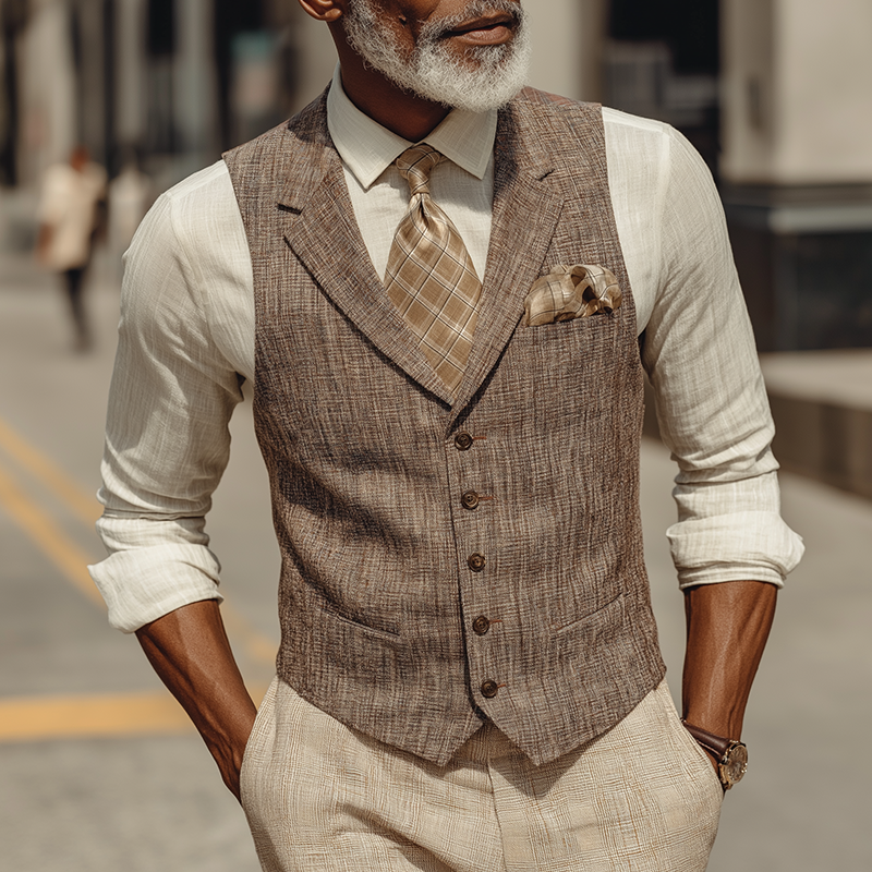 Men's Retro Elegant Suit Vest DTT25090409