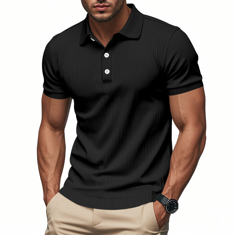 Men's Casual Elastic Lapel Short-sleeved POLO Shirt 9903258009784