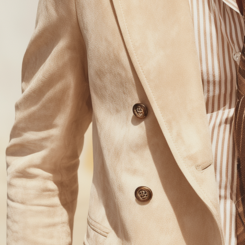 Men's Retro Elegant Faux Suede Loose Suit Jacket DTT25090415