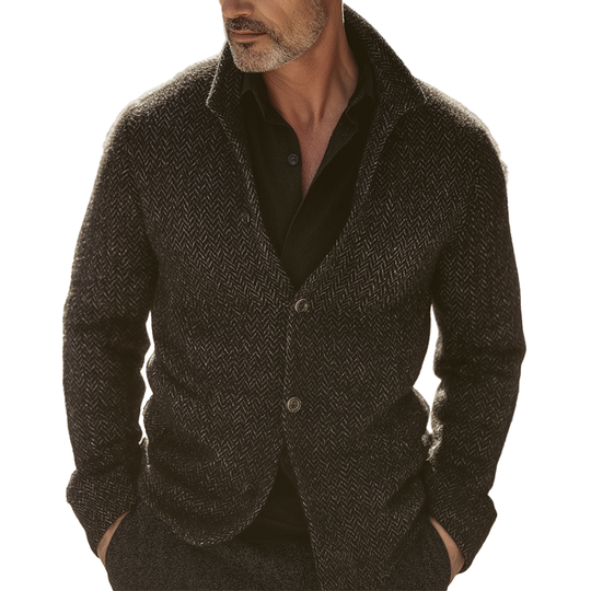 Men's Vintage Herringbone Stand Collar Jacket DTT25081810