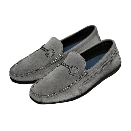 Men's Casual Solid Color Slip On Leather Flat Loafers Shoes Dtt555663544