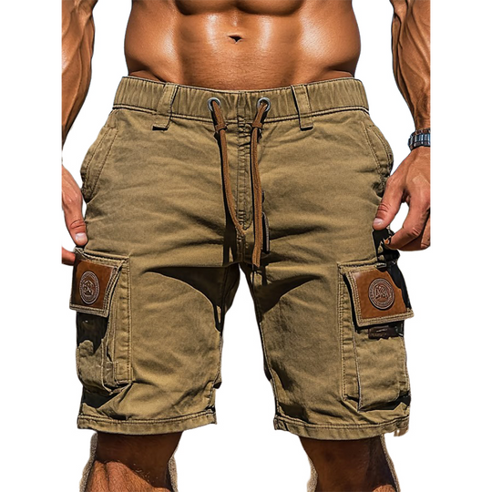 Men's Cotton Elastic Waist Multi-Pocket Cargo Shorts DTT25062604