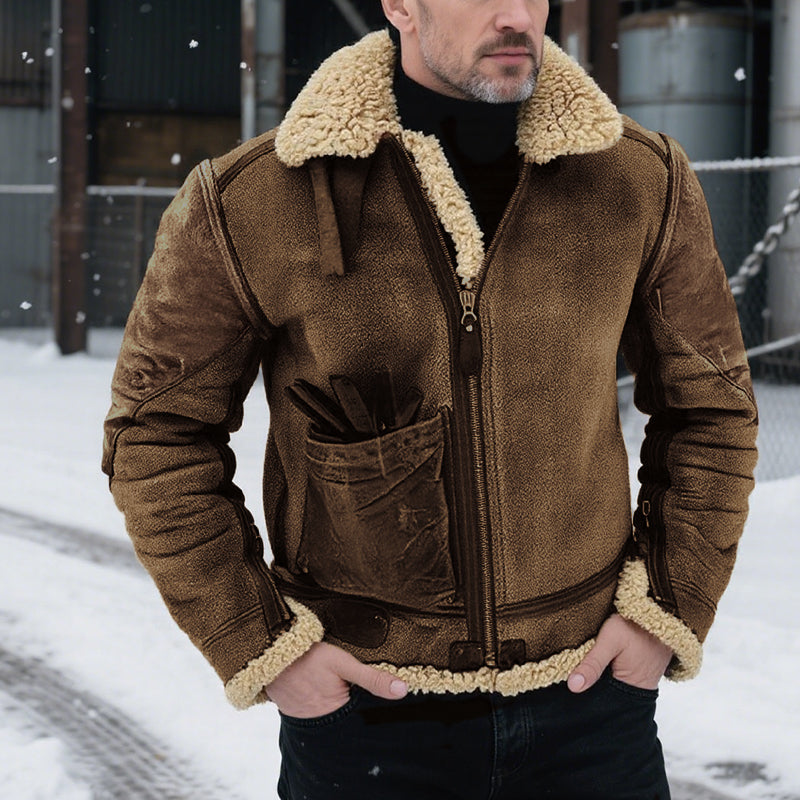 Men's Retro Zipper Thickened Coat Dtt101056184