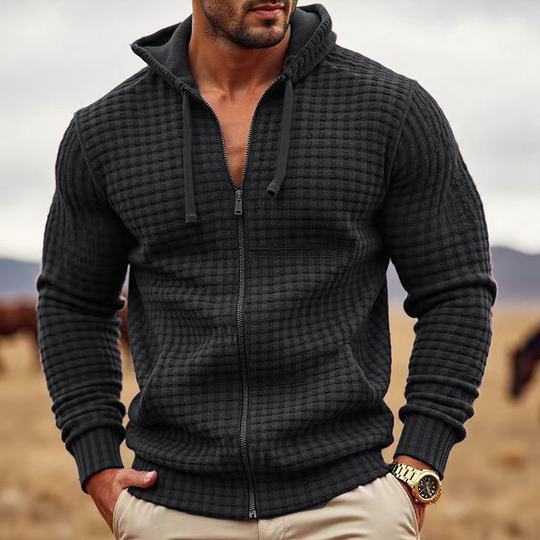 Men's Solid Color Loose Fleece Hooded Jacket DTT25082706