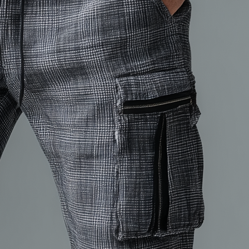 Men's Summer Fashion Plaid Linen Casual Pants DTT25071712